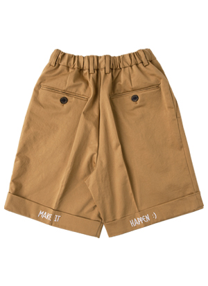 LETTERING CHINO SHORTS Beige